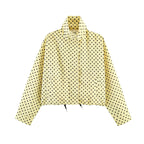 Ladies Short Points Utility Jacket with Stand-Up Collar and Drawstring Fashion Glam