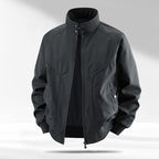 Men's windproof quilted bomber jacket with stand collar, ribbed cuffs, and padded lining Fashion Glam