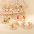 Women's ear clips in elegant floral design with a glossy coating Fashion Glam