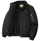 Men's teddy-lined pilot bomber jacket with sherpa lining and arm pocket Fashion Glam