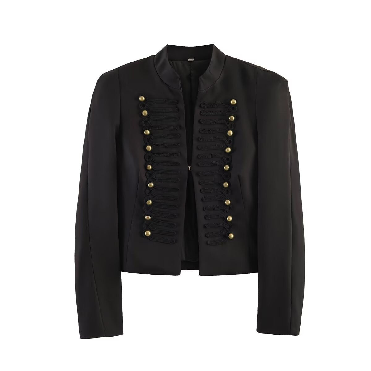 Women's short blazer in parade and military look with decorative cord applications and decorative buttons Fashion Glam