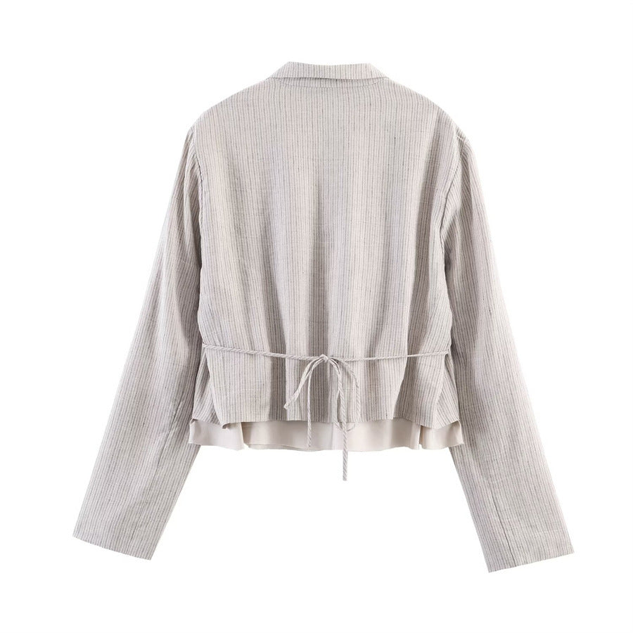 Women High-Waisted Pleated Pants with Loose Fit and Narrow Ankle Area Fashion Glam