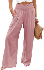 Airy women's pants with elastic waistband and wide-cut legs – Fashion Glam