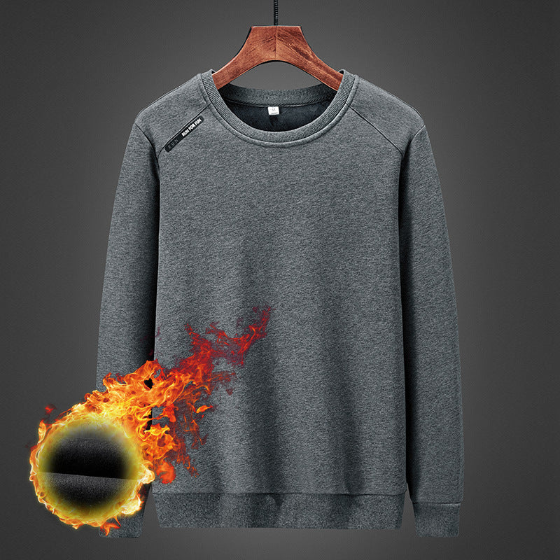 Men's Thermo Fleece Crew Neck Sweatshirt with Raglan Sleeves Fashion Glam