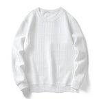 Men's finely structured round neck knitted pullover with check pattern and casual cut Fashion Glam