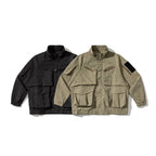 Unisex Oversize Utility Jacket with multifunctional pockets, high stand-up collar, and elastic hem Fashion Glam