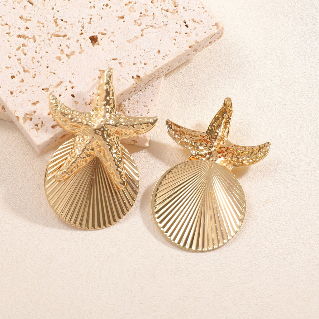 Women's ear clips in luxurious shell and starfish design Fashion Glam