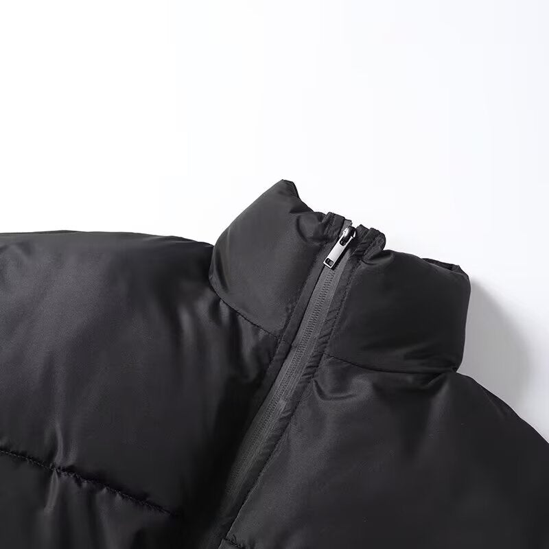 Ladies short padded bomber-style puffer jacket with high stand-up collar and elastic waistband Fashion Glam