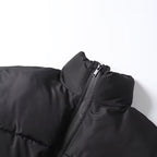 Ladies short padded bomber-style puffer jacket with high stand-up collar and elastic waistband Fashion Glam