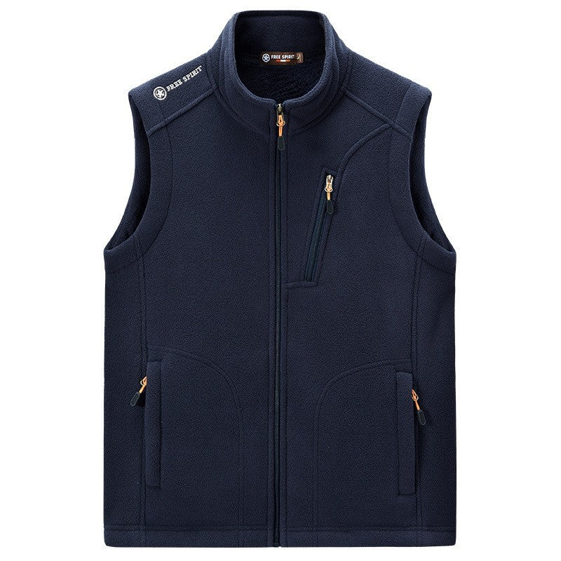 Men's fleece thermal vest with organizer chest pocket and wind-resistant structure Fashion Glam