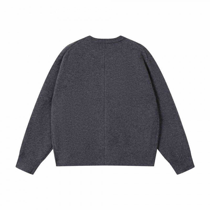Unisex Boxiger Fine Knit Cardigan with Round Neck and Continuous Button Placket Fashion Glam