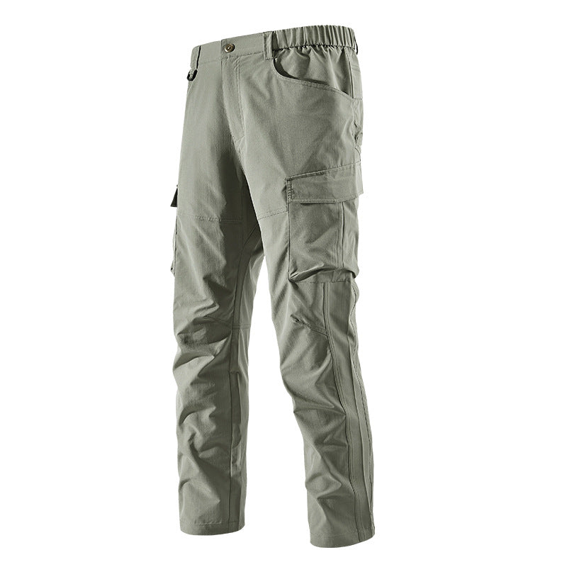 Men's Robust-Constructive Cargo Trekking Pants with Elastic Waistband and Multiple Pockets Fashion Glam