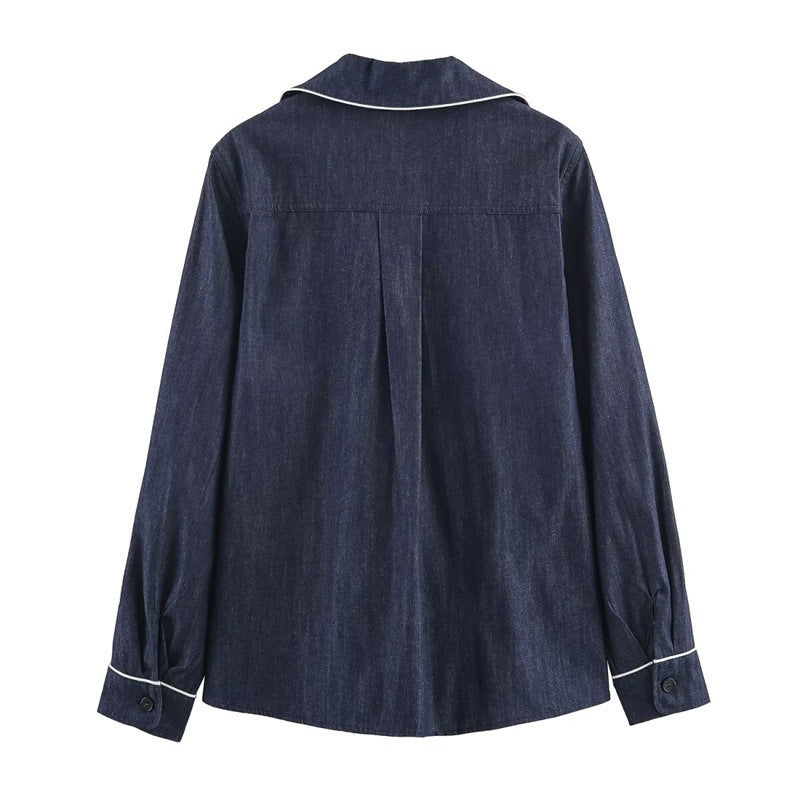 Women's Loose Fit Denim Pants with Elastic Waistband and Drawstring Fashion Glam