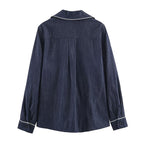 Women's Loose Fit Denim Pants with Elastic Waistband and Drawstring Fashion Glam