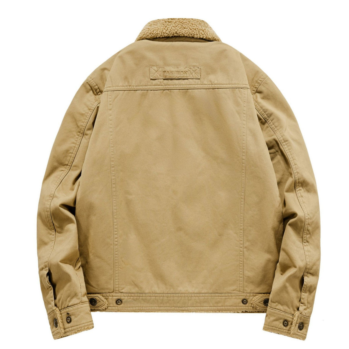 Men's Sherpa-lined Canvas Field Jacket with Teddy Lining and Chest Pockets Fashion Glam