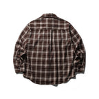 Men's Boxy Flannel Overshirt with Check Pattern, Full Button Placket and Curved Hem Fashion Glam