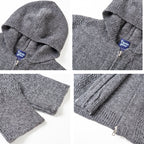 Unisex Knit Hooded Jacket with Textured Pattern and Full Zip Fashion Glam