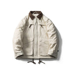 Unisex Padded Boxy Field Jacket with Cord Collar, Flap Pockets and Drawstring Fashion Glam