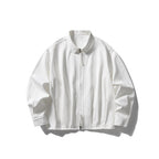 Unisex Boxy over-jacket with shirt collar, concealed zipper and soft drape Fashion Glam
