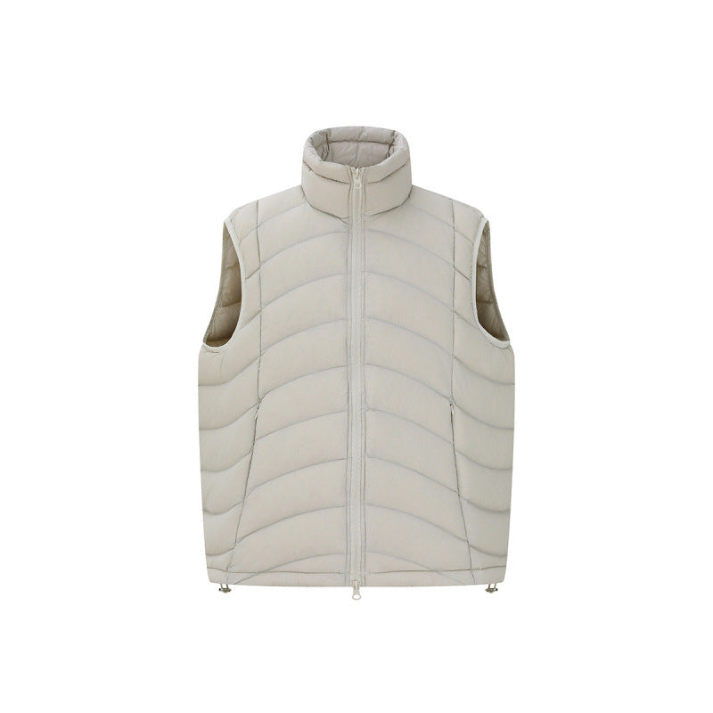 Unisex ultralight down look quilted vest with two-way zipper and stand-up collar Fashion Glam