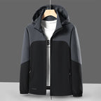 Men's Lightweight Softshell Windbreaker with Hood, Water-Repellent Membrane and Zipper Pockets Fashion Glam
