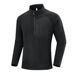 Men's Lightweight Performance Fleece Pullover with Quarter Zip and Chest Pocket Fashion Glam
