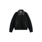 Men's bomber jacket with teddy collar, zipper, and elastic hem Fashion Glam