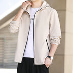 Men's Ultralight Hooded Shell Jacket in Urban Minimal Style with Windproof Membrane and Zipper Pockets Fashion Glam