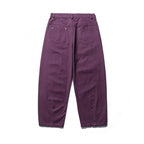 Men's Wide Tapered Denim Pants with High Waist and Prominent Step Closures Fashion Glam