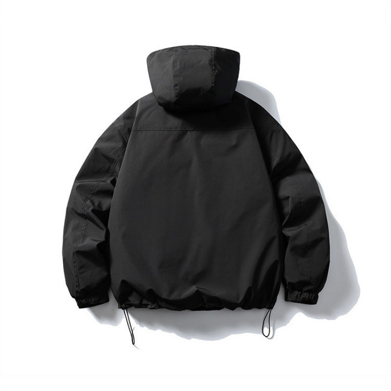 Unisex Waterproof technical hooded jacket with multiple pockets and adjustable hem Fashion Glam
