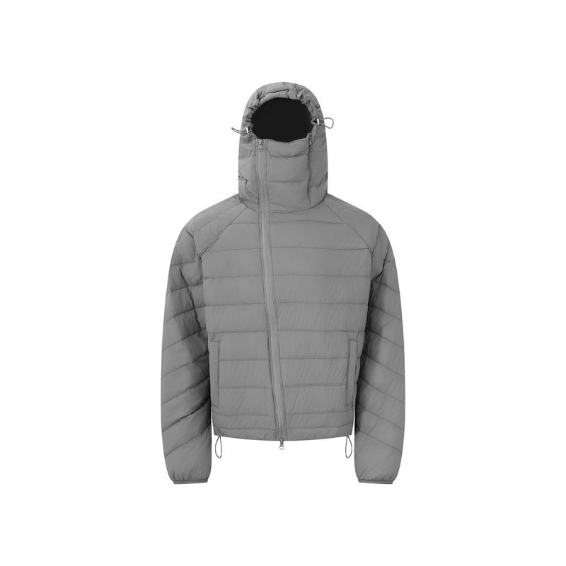 Unisex lightweight padded hooded jacket with thermo insulation, stand-up collar and concealed zipper Fashion Glam