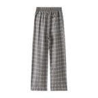 Women High-waisted wide checkered Culotte pants with crease Fashion Glam
