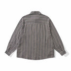 Unisex Oversize-Longsleeve Shirt with Vertical Striped Pattern and Chest Pocket Fashion Glam