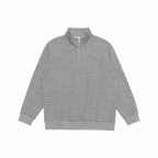 Unisex Oversize fine knit pullover with half zipper and stand-up collar Fashion Glam