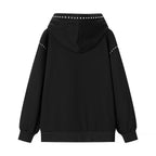 Ladies Oversized Hoodie with Studded Details and Soft Cuffs Fashion Glam