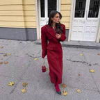 Ladies Longline Wool Blend Coat with Shawl Collar and Flap Pockets Fashion Glam