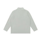 Unisex Textured Half-Zip Knit Sweater in Boxy Cut with Stand-up Collar Fashion Glam