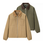 Men's Lightweight Utility Transition Jacket with Cord Collar and Chest Pockets Fashion Glam