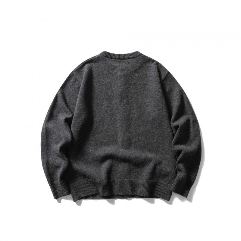 Unisex Boxy Fine Knit Cardigan with Round Neck and Ribbed Trims Fashion Glam