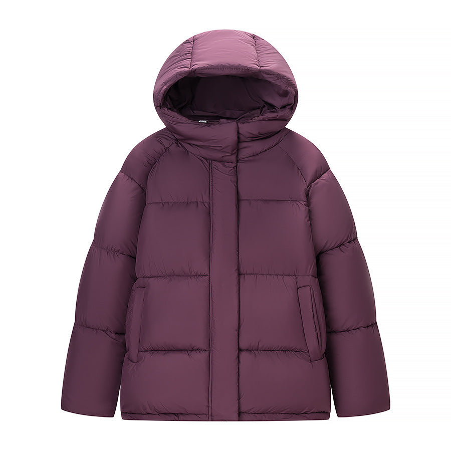 Women's Oversize Quilted Puffer Jacket with High Collar and Hood Fashion Glam