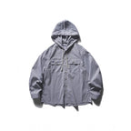 Unisex Loose-fitting hooded overshirt made of cotton blend with check pattern and breast pockets Fashion Glam