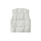 Unisex Quilted lightweight quilted vest with round neckline and two-way zipper Fashion Glam