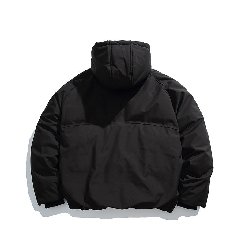 Unisex Padded Oversized Quilted Jacket with Asymmetrical Zipper Fashion Glam