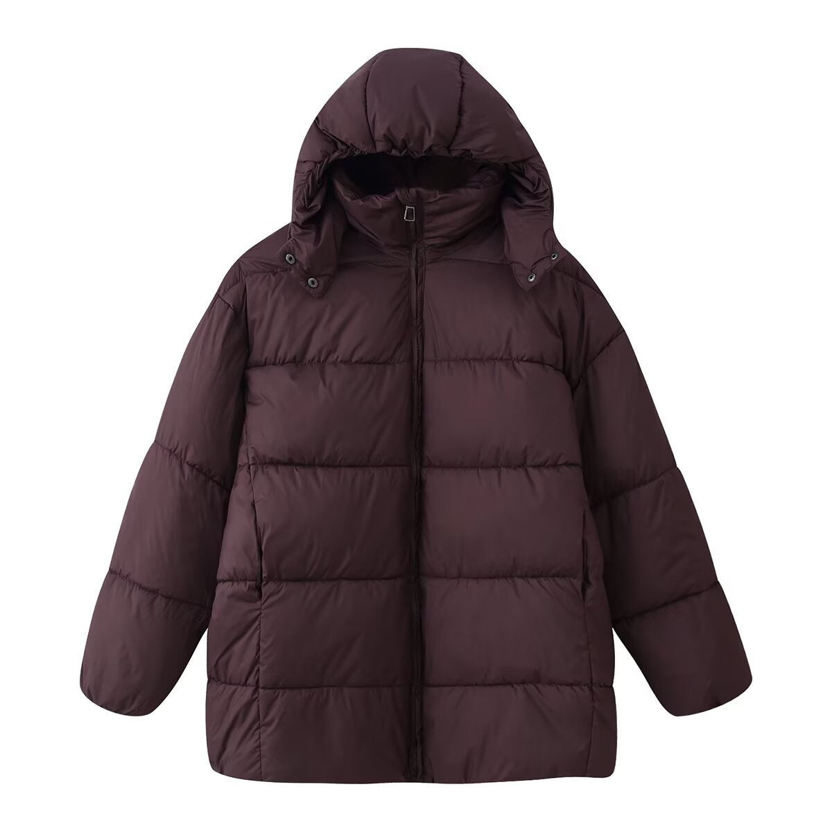 Women's Oversize Padded Coat with Hood and Quilted Thermal Filling Fashion Glam