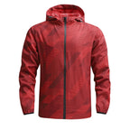 Men's Lightweight Geometric Windbreaker with Hood and Breathable Functional Material Fashion Glam