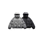 Unisex Short Padded Jacket with Hood, High Stand-Up Collar, and Adjustable Hem Fashion Glam