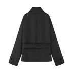 Women's Short Jacket in Utility Style with Waist Belt and Flap Pockets Fashion Glam