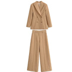 Women's high-waisted wide pleated trousers with continuous crease and side pockets Fashion Glam