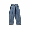 Unisex Wide Baggy Jeans with elastic waistband, drawstring and patch back pockets Fashion Glam