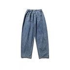 Unisex Wide Baggy Jeans with elastic waistband, drawstring and patch back pockets Fashion Glam